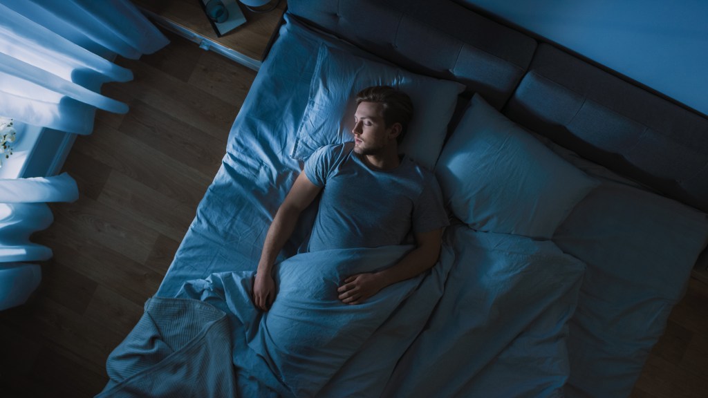 The man sleeping
