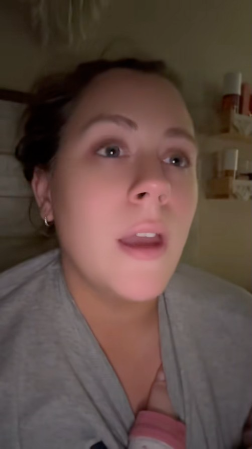 A woman with her mouth open