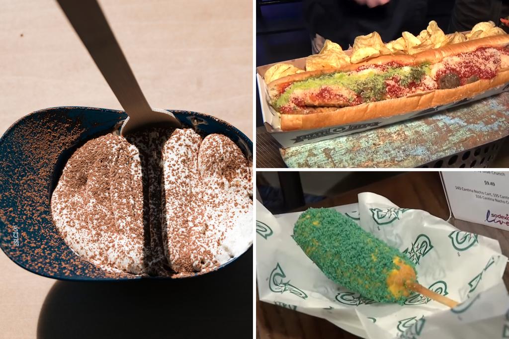 The craziest food you can get in the MLB parks on the opening day - from CORNDOGS Blue to Tiramisu in a helmet