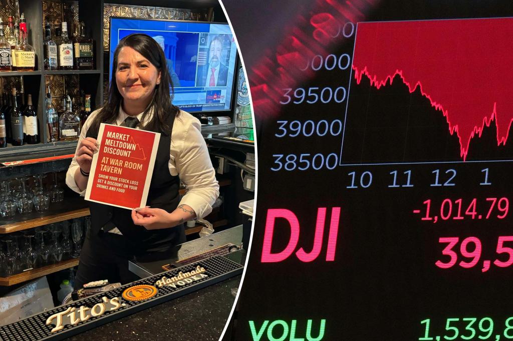 This restaurant in NY is offering customers a discount based on their losses in the stock market